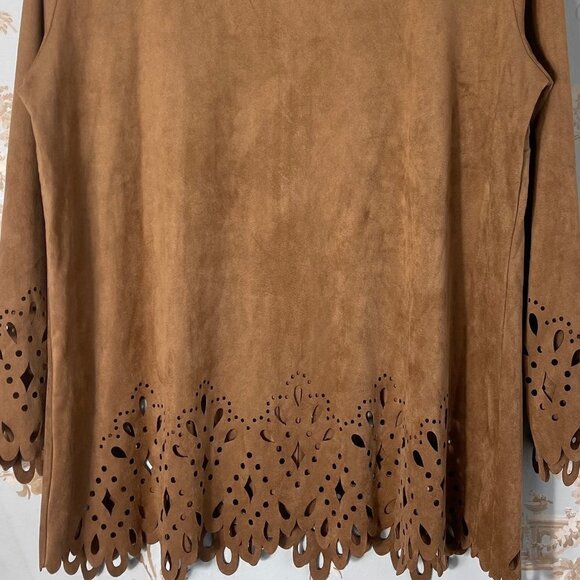 Bob Mackie Wearable Art Faux Suede Jacket Womens Size M - Picture 5 of 8